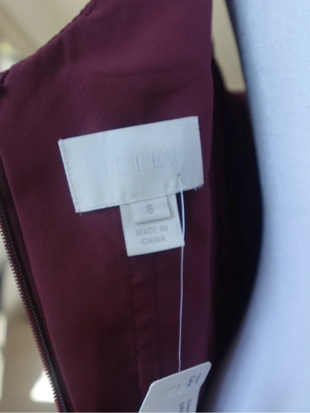 J.Crew Heidi dress in burgundy wine red 100% silk mini v neck chiffon